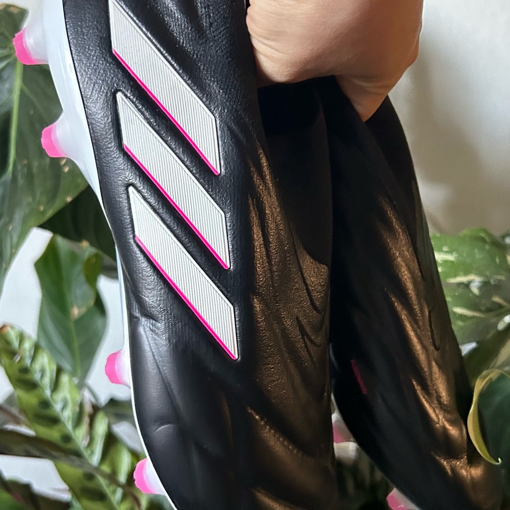 Adidas Copa Pure + FG Black White Mens Soccer Cleats Laceless